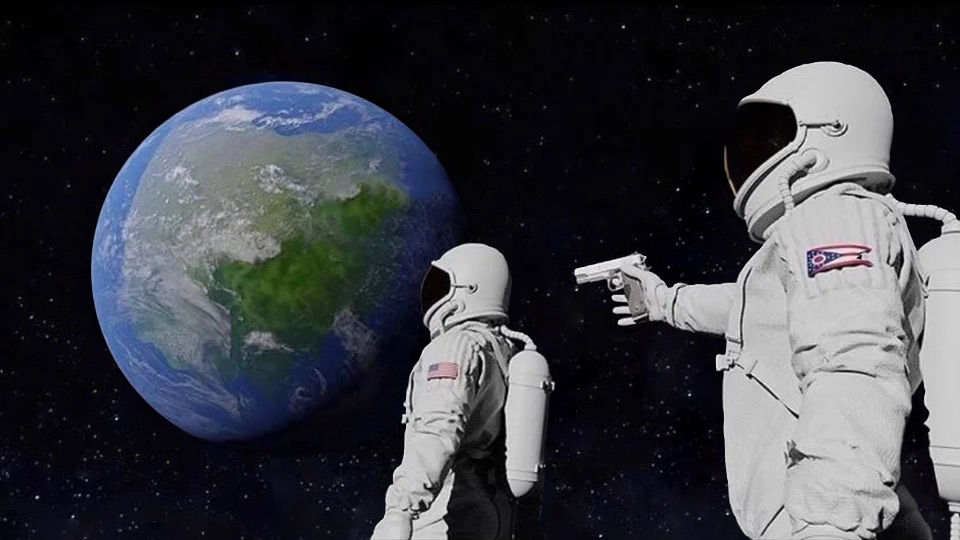 Always Has Been meme. Astronaut looking at Earth: "Wait, it's the origins?". Astronaut behind him: "Always has been". Earth: "My blank iframe".